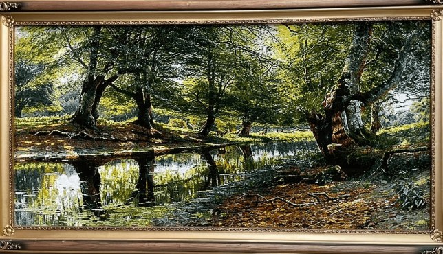 Still Water, handmade Tabriz wall carpet