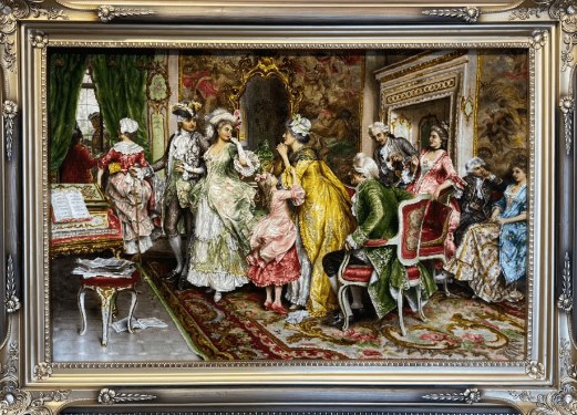 The Music Lesson, handmade Tabriz wall carpet