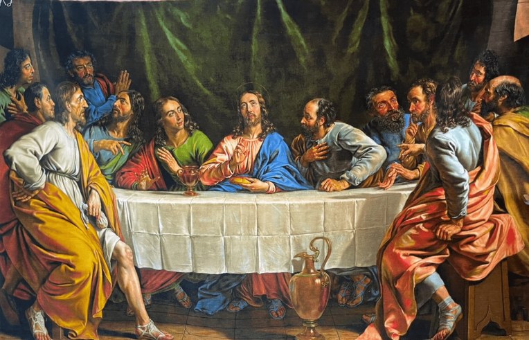 The Last Supper, handmade Tabriz wall carpet
